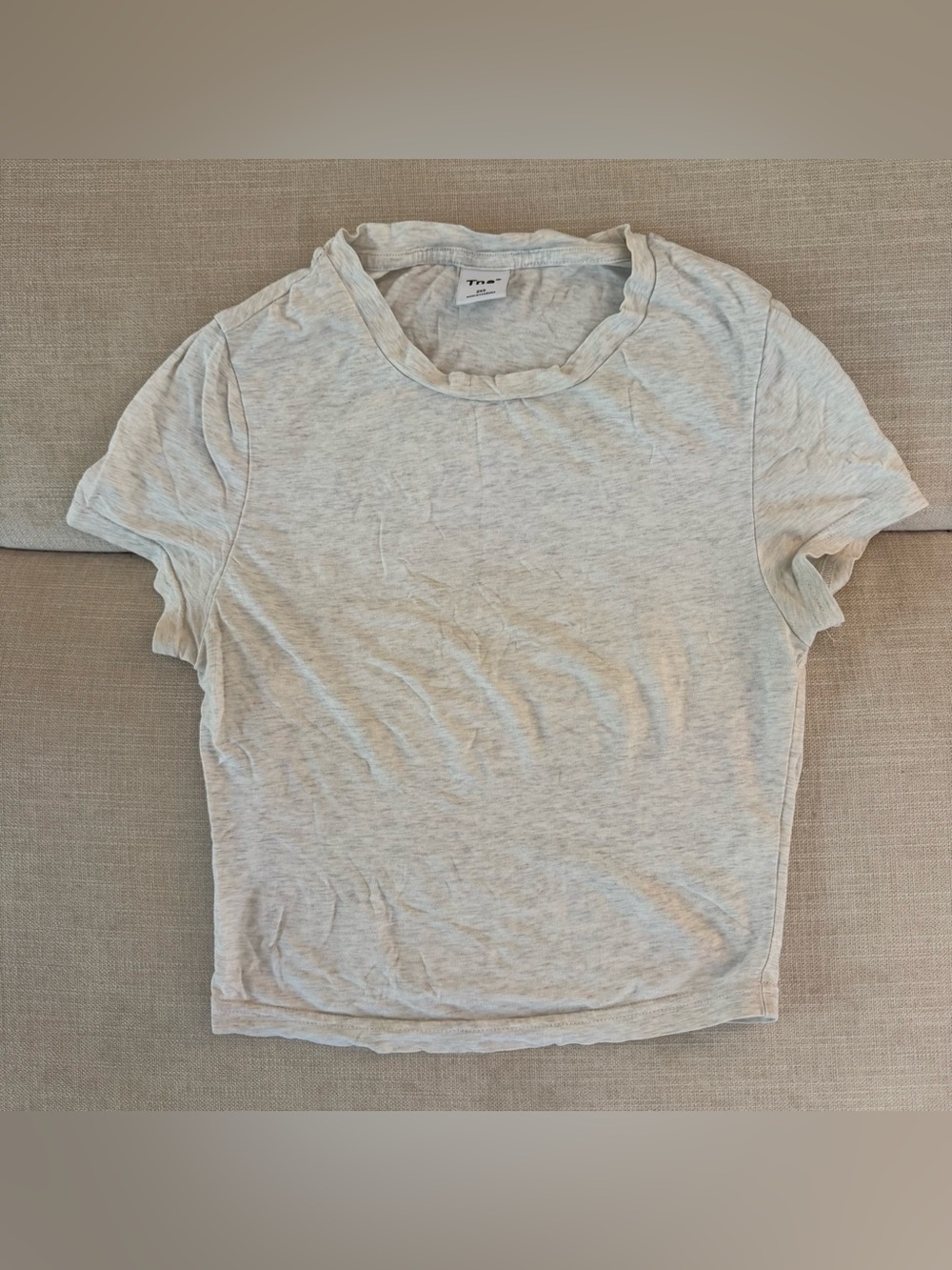 🐰 Aritzia | TNA Homestretch Heather Gray Crewneck Cropper Tee (2XS)